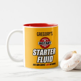 Funny Personalized Starter Fluid Two-Tone Coffee Mug