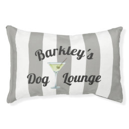 Funny Personalized Stripes Martini Dog Lounge Pet Bed