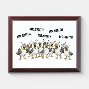 Funny Personalized Teacher Name Silly Goose Gift Award Plaque
