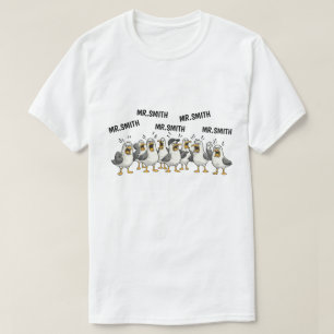 Funny Personalized Teacher Name Silly Goose Gift T-Shirt