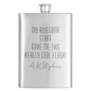 Funny Personalized to Boss from Staff Cool Modern Flask