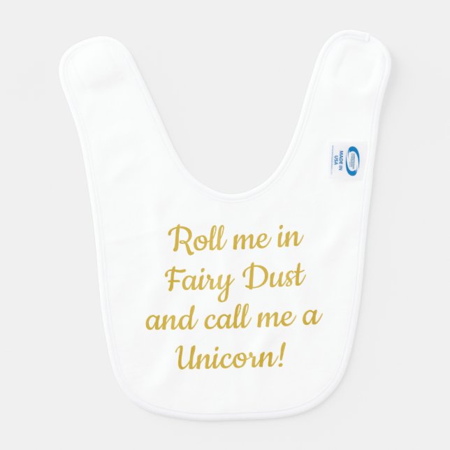 Funny Personalized Unicorn Baby Bib (Back)