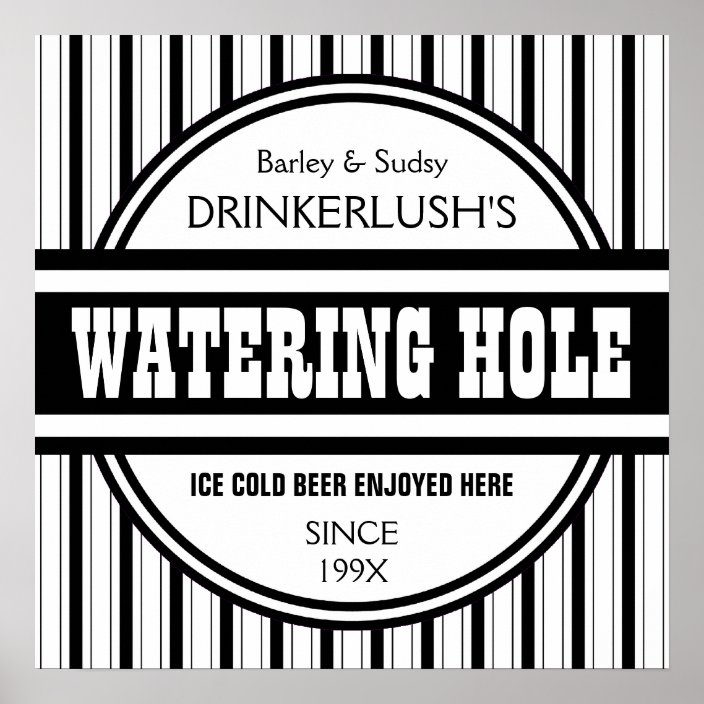 Funny Personalized Watering Hole Home Bar Sign Zazzle Com