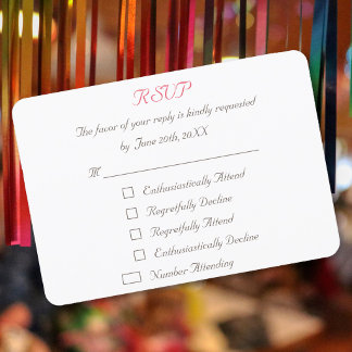 Funny Personalized Wedding RSVP Invitation Card