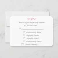 Funny Personalized Wedding RSVP Invitation Card