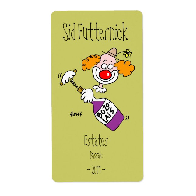 Funny Personalized Wine Labels (Front)