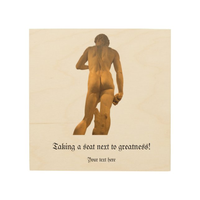 Funny personalized Wood Wall Art bathroom humor  (Front)