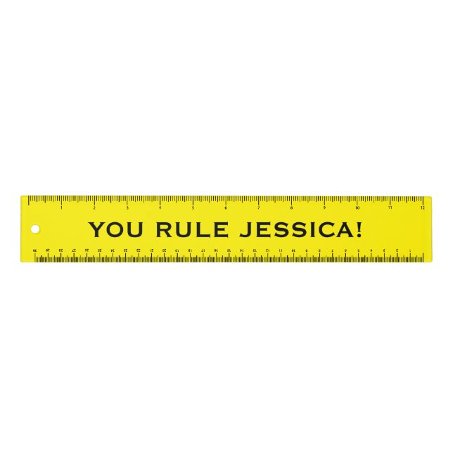 Funny personalized You rule yellow ruler (Front)