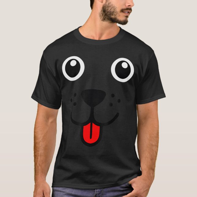 Funny Pet Animal Dog Puppy Happy Emoticon Face Gif T-Shirt (Front)
