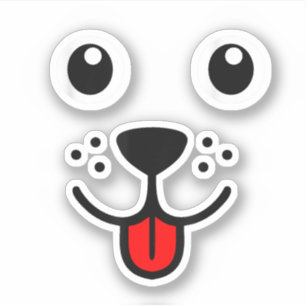 Funny Pet Animal Dog Puppy Happy Emoticon Face Sticker