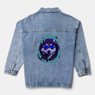 funny pet art denim jacket