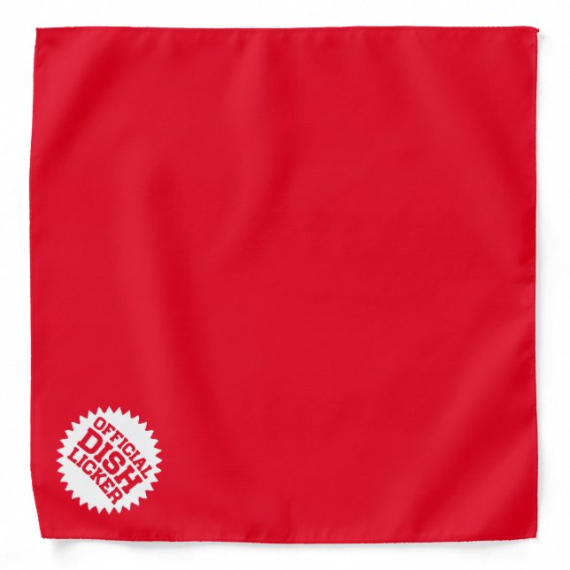 Funny Pet Bandana "Official Dish Licker" (Front)