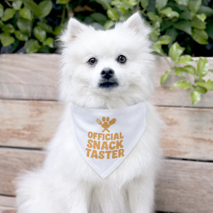 Funny Pet Bandana   'Official Snack Taster'   Cute Collar
