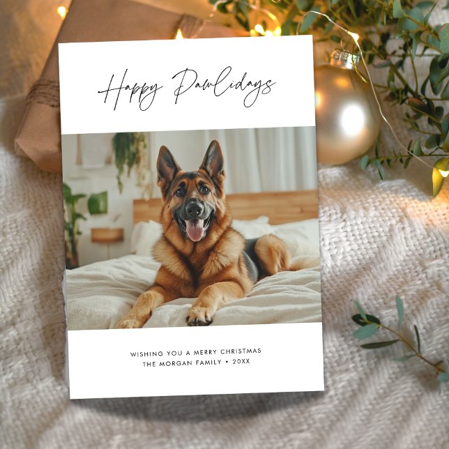 Funny Pet Christmas Greeting German Shepherd Dog Holiday Card (Creator Uploaded)