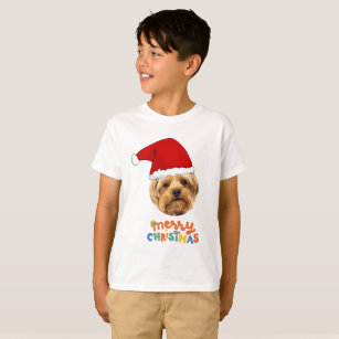 Funny Pet Christmas Santa Claus Hat Pet Photo T-Shirt