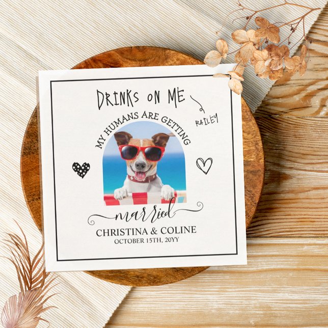 Funny Pet Dog Cat Personalised Wedding Party Napkins (Creator Uploaded)