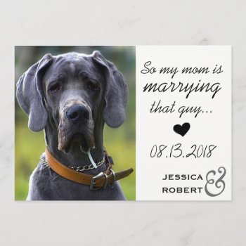 Funny Pet Dog Save The Date Card by theMRSingLink at Zazzle
