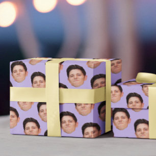 Funny Pet Face Photo Lavender Gift Wrapping Paper