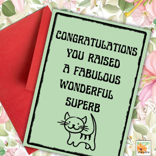 Funny Pet Happy Fur Mothers Day Cat foto green Card