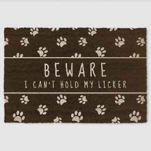 Funny Pet Lovers Paw Prints Custom Fiber Doormat