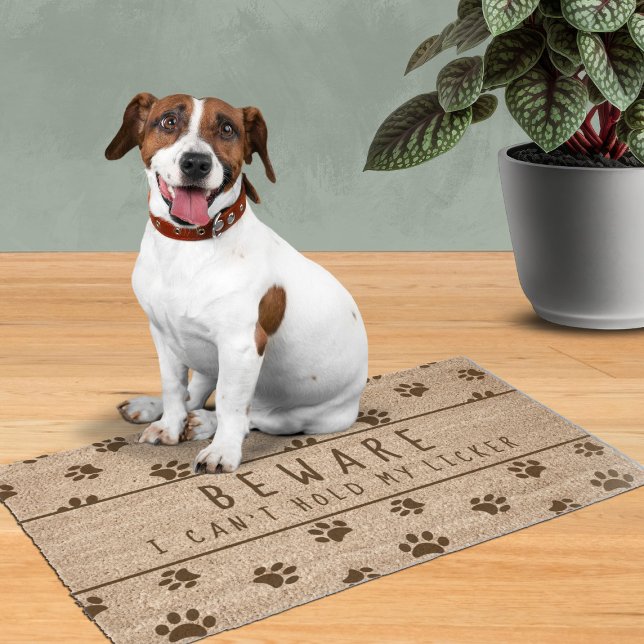 Funny Pet Lovers Paw Prints Personalized Fiber Doormat (Creator Uploaded)