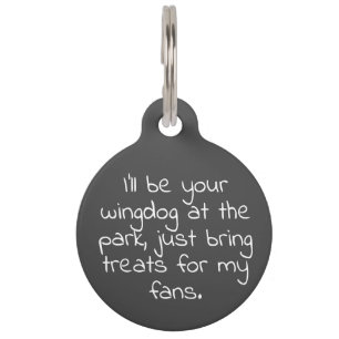 Funny Pet Quote with Cute Paw Dark Gray Lost Pet ID Tag