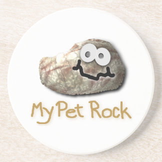 funny pet rock sandstone coaster