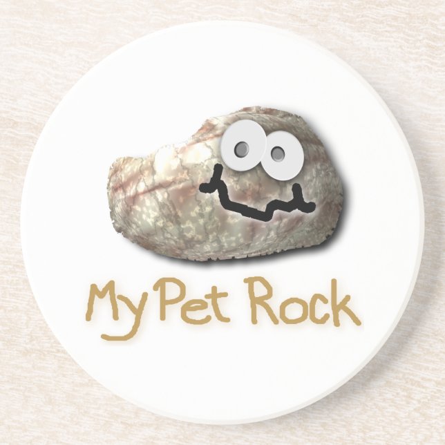 funny pet rock sandstone coaster (Front)