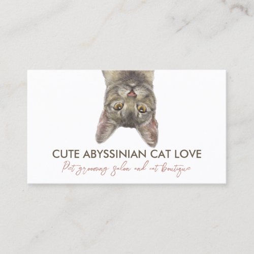 Funny Pet Sitter Abyssinian Cat Business Card
