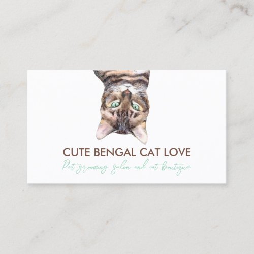 Funny Pet Sitter Bengal Cat Business Card