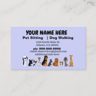 Funny Pet Sitter Business Cards