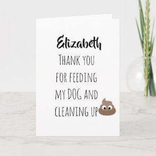 Funny Pet Sitting Card Thank You Dog Sitter POOP