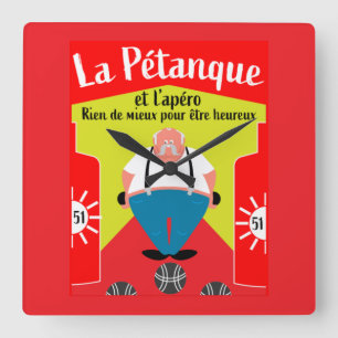 funny Pétanque gifts Square Wall Clock