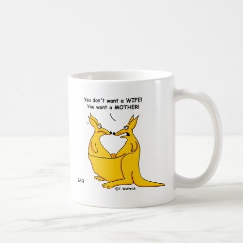 Funny Peter Pan Syndrome Cartoon Kangaroos Coffee Mug