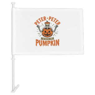 Funny Peter Peter Pumpkin Halloween Skeleton Shirt Car Flag