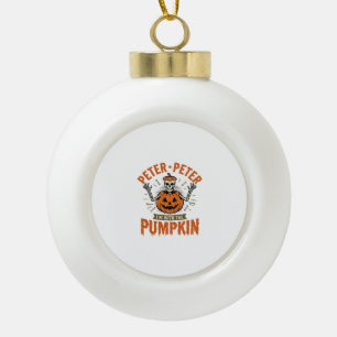Funny Peter Peter Pumpkin Halloween Skeleton Shirt Ceramic Ball Christmas Ornament