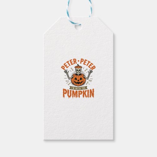 Funny Peter Peter Pumpkin Halloween Skeleton Shirt Gift Tags