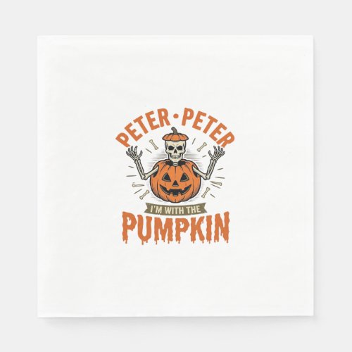 Funny Peter Peter Pumpkin Halloween Skeleton Shirt Napkins