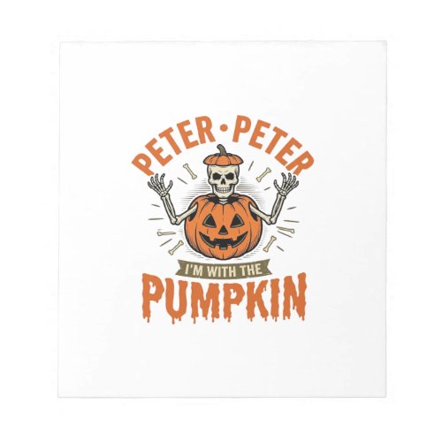 Funny Peter Peter Pumpkin Halloween Skeleton Shirt Notepad
