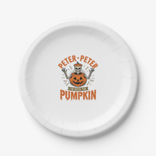 Funny Peter Peter Pumpkin Halloween Skeleton Shirt Paper Plates