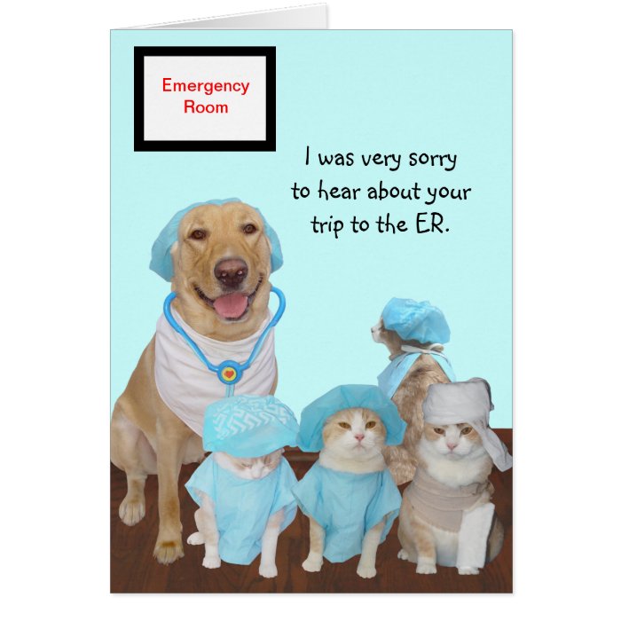 Funny Pets Get Well ER Card