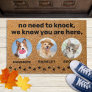 Funny Pets No Need To Knock Custom 3 Photo Dog Cat Doormat