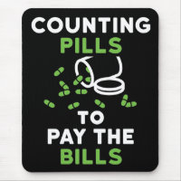 Funny Pharmacist Counting Pills to Pay the Bills