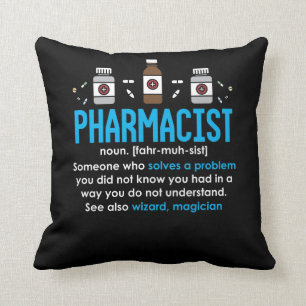 Funny Pharmacist Definition Pharmacy Employee Throw Pillow