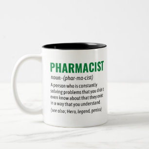 Funny Pharmacist dictionary Definition, Pharmacy   Two-Tone Coffee Mug