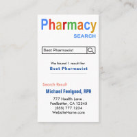 Funny Pharmacist Search Advertising  Business Card