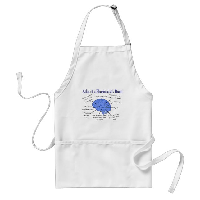 Funny Pharmacist's Brain Gifts Adult Apron (Front)