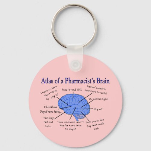 Funny Pharmacists Brain Gifts Keychain