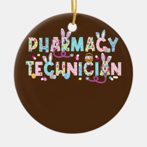 Funny Pharmacy Technician Bunny Pharmacist Happy Ceramic Ornament