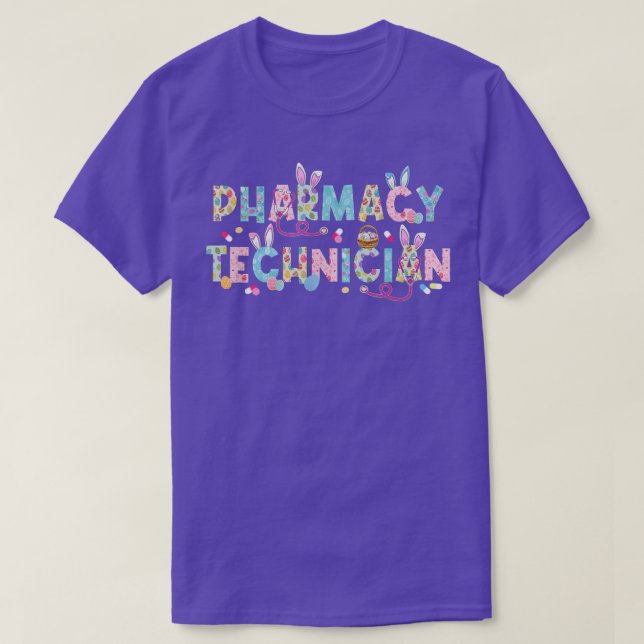 Funny Pharmacy Technician Bunny Pharmacist Happy E T-Shirt (Design Front)